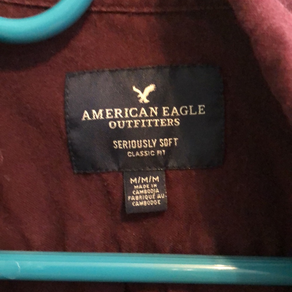 American Eagle Seriously Soft Button Down, Size M - Picture 2 of 5